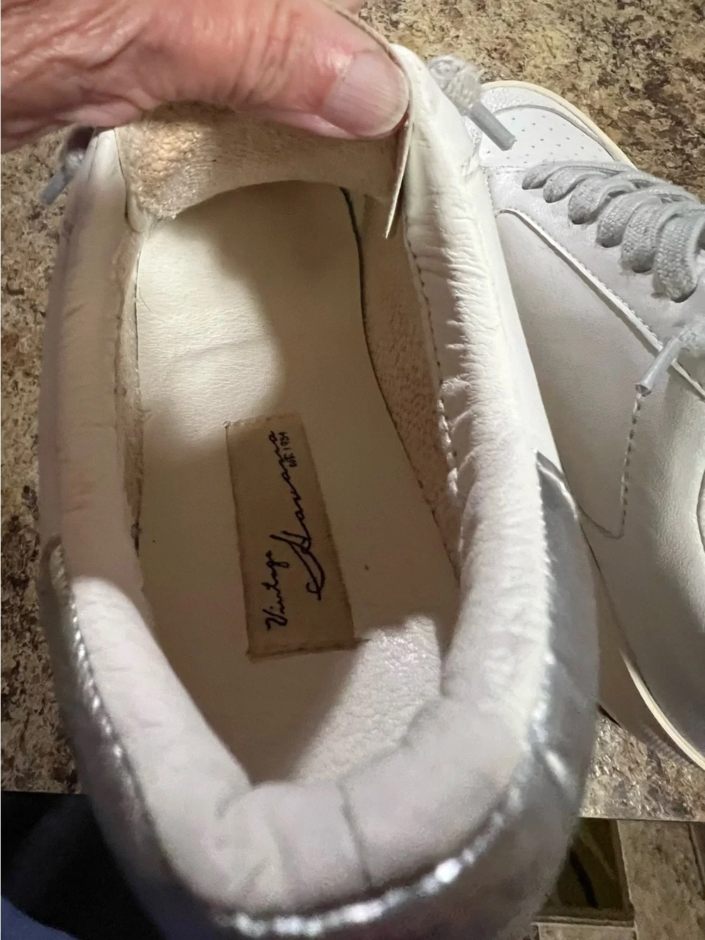 Vintage Havana Lace-Up Sneakers in Light Gray and White